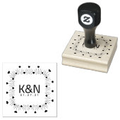Square Line Art Heart Initiaal Logo Weddenschap Rubberstempel (Gestempeld)