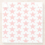 Square Little Red Stars Pattern Glazen Onderzetter (Achterkant)