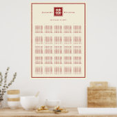 Square Logo Double Happiness Chinese bruiloft Poster (Keuken)