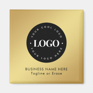 Square Magnet Gold & Black Business Logo Custom Magneet
