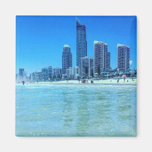 Square Magnet met een uitzicht Surfers Paradise. Magneet
