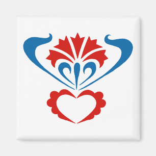 Square Magnet met Sloveense siermotif Magneet