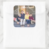 Square Merry kerstfoto Stickers (Tas)
