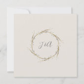 Square Modern Anemone Twig Fern Eucalyptus Wreath Kaart (Achterkant)