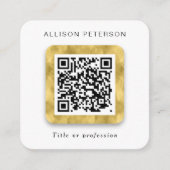 Square Moderne Gold networking professional QR cod Vierkante Visitekaartje (Voorkant)