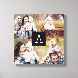 Square Monogram Aangepast fotocanvas Canvas Afdruk