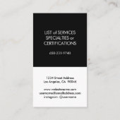 Square Monogram minimalistisch zwart-wit verticaal Visitekaartje (Achterkant)