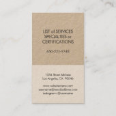 Square Monogram Modern minimalist Kraft & Black Visitekaartje (Achterkant)