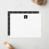 Square Monogram Notitiekaartje (Voorkant / Achterkant in situ)