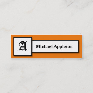 Square Monogram Oranje Calling Cards Contactkaartje