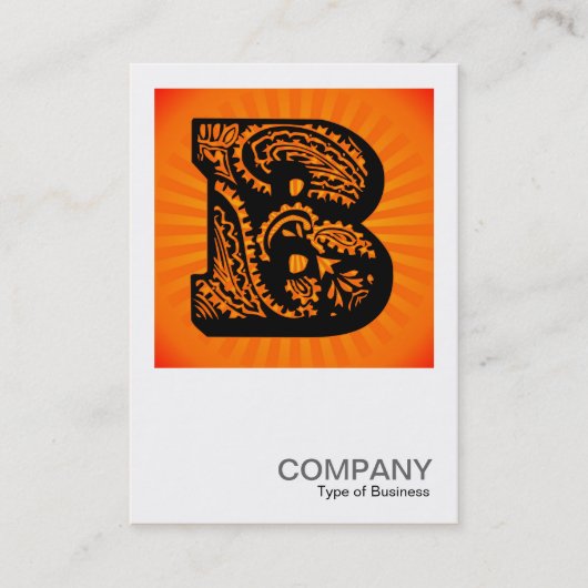 Square Monogram - Paisley Sunburst - B Visitekaartje (Voorkant)