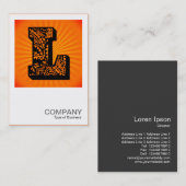 Square Monogram - Paisley Sunburst - L Visitekaartje (Voorkant / Achterkant)