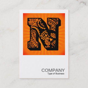 Square Monogram - Paisley Sunburst - N Visitekaartje