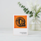 Square Monogram - Paisley Sunburst - Q Visitekaartje (Staand voorkant)