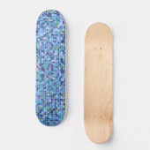 Square Mosaic Blue Tones Tile Pattern Skateboard (Voorkant)