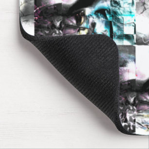 Square mozaïek van romige texturen in zilver tot c muismat