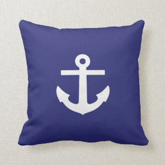 Square Navy Blue Anchor Pillow Kussen