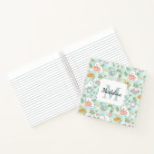 Square Notebook Personalized Tea Book Cats Green Notitieboek (Binnen)