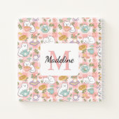 Square Notebook Personalized Tea & Bookish Cats Notitieboek (Achterkant)