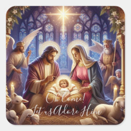 Square - Oh kom! Laten we Hem aanbidden Vierkante Sticker