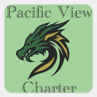 Square Pacific Uitzicht Charter Logo Titel Vierkante Sticker