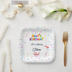 Square Paper Bord – ideaal voor verjaardagsfeestje