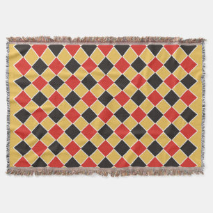 SQUARE Patroon - zwart rood wit + uw achtergrond Deken