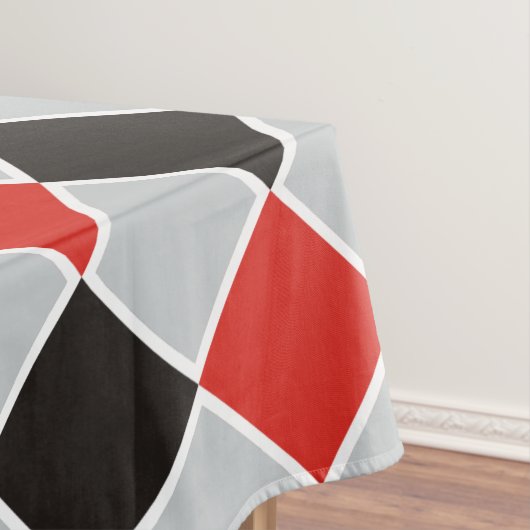 SQUARE Patroon - zwart rood wit + uw achtergrond Tafelkleed (Voorbeeld)