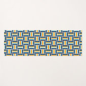 Square Pattern - Gold en Blue Yogamat (Voorkant (horizontaal))
