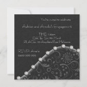 Square Pearl Verloving Invitation Kaart (Achterkant)