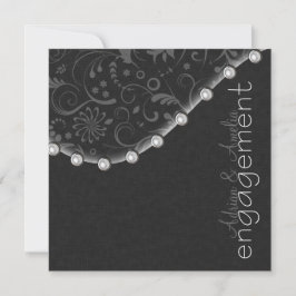 Square Pearl Verloving Invitation Kaart