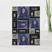 Square Photo Afstuderen Class Year Black Card Kaart (Voorkant)