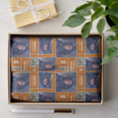 Square Photo Afstuderen Class Year Burnt Oranje Tissuepapier (Geschenk)