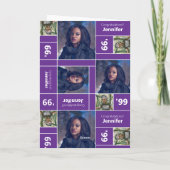 Square Photo Afstuderen Class Year Paars Kaart (Achterkant)