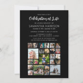 Square Photo Collage Funeral Celebration of Life Kaart (Voorkant)