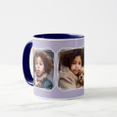 Square Photo Collage Modern Lila C123 Moeder Mok (Voorkant links)