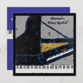 Square piano-uitnodiging voor overweging kaart (Voorkant / Achterkant)