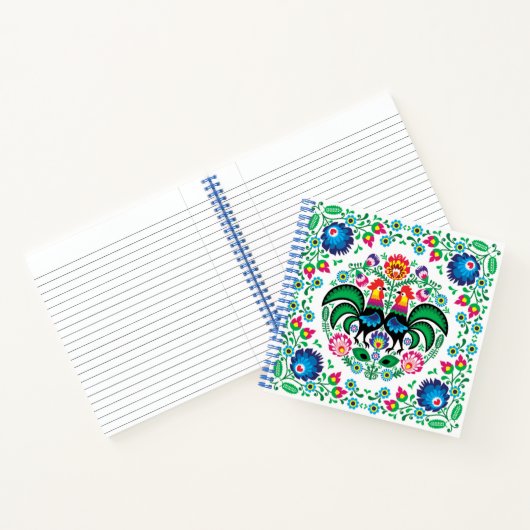 Square Poland Rooster Pattern Notitieboek (Binnen)