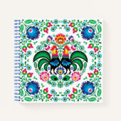 Square Poland Rooster Pattern Notitieboek (Voorkant)