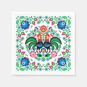 Square Poland Rooster Pattern Servet