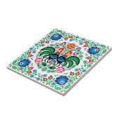 Square Poland Rooster Pattern Tegeltje (Zijkant)