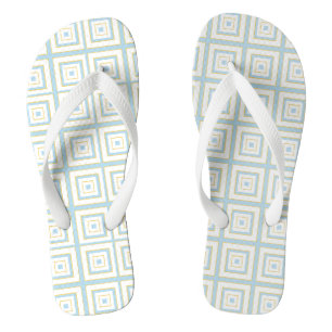 Square Prisms Duck Egg Blue Gold White Teenslippers