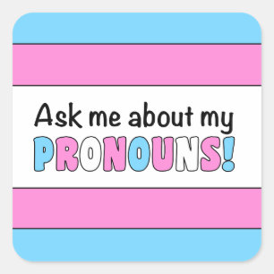 Square Pronouns Sticker (Trans Pride)