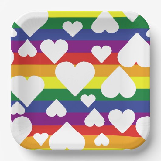 Square Rainbow Paper-Bord Papieren Bordje (Voorkant)