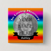 Square Rainbow Photo Button (Voorkant)