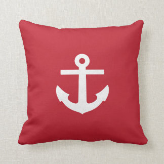 Square Red Anchor Pillow Kussen
