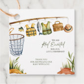 Square Reel Spannend Baby shower Dank u Bedankjes Labels (Voorkant)