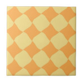 Square Retro Yellow Pattern Tegeltje (Voorkant)