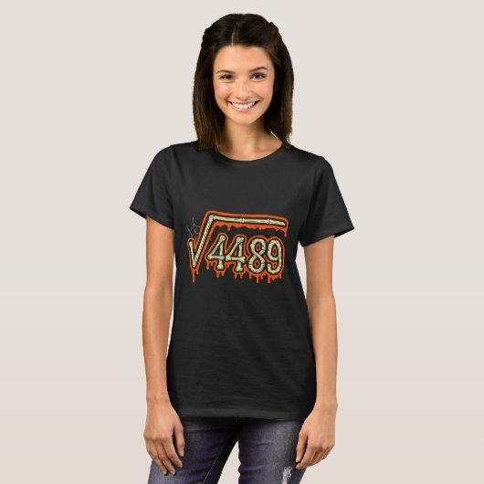 Square Root 4489 Equals 67 Geek Joke T-shirt (Voorkant volledig)