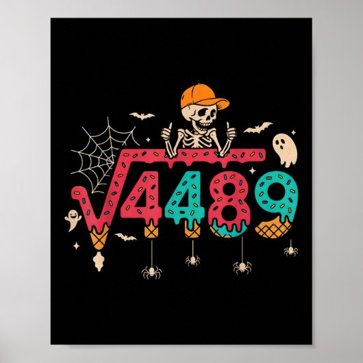 Square Root 4489 Math Teacher Funny 67 Meme Hallow Poster (Voorkant)